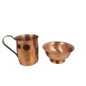 Mid Century Copper Creamer and Sugar Set Vintage Copper Made in USA
